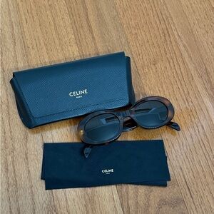 Celine Tortoise Shell Sunglasses with Black Case